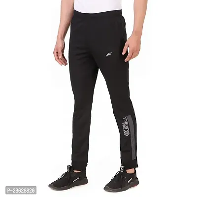 Stylish Black Polyester  Regular Track Pant For Men