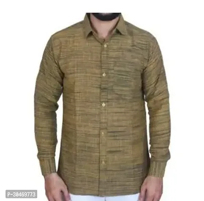 Fabulous Khadi Cotton Self Pattern Long Sleeves Casual Shirts For Men-thumb0