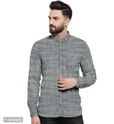 Fabulous Cotton Self Pattern Long Sleeves Casual Shirts For Men-thumb0