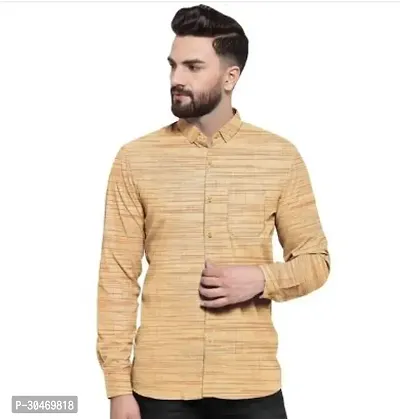 Fabulous Khadi Cotton Self Pattern Long Sleeves Casual Shirts For Men-thumb0