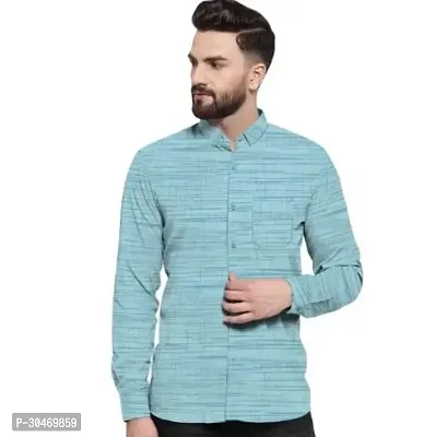 Fabulous Cotton Self Pattern Long Sleeves Casual Shirts For Men-thumb0