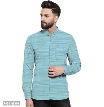 Fabulous Khadi Cotton Self Pattern Long Sleeves Casual Shirts For Men-thumb0