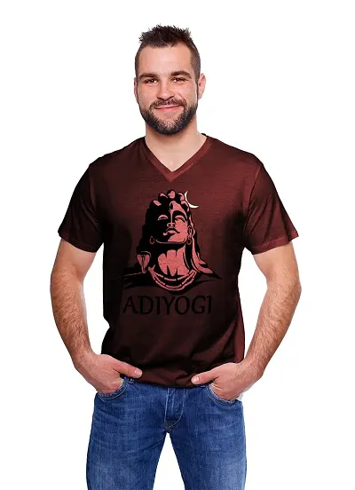 DBees V-Neck Cotton Tshirt for Men | Adiyogi