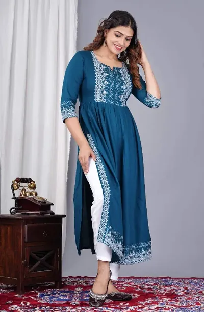 Stylish Straight Solid Rayon Kurta