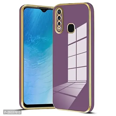 AAA Stars Creation Colored Chrome Back Case Cover for Vivo Y19 |Soft Case | Raised Edges | Anti-Shock | Camera Lens Protector | (Purple)-thumb0