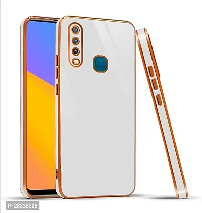 AAA Stars Creation Colored Chrome Back Case Cover for Vivo Y19 |Soft Case | Raised Edges | Anti-Shock | Camera Lens Protector | (White)