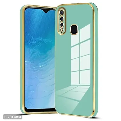 AAA Stars Creation Colored Chrome Back Case Cover for Vivo Y19 |Soft Case | Raised Edges | Anti-Shock | Camera Lens Protector | (Light Green)