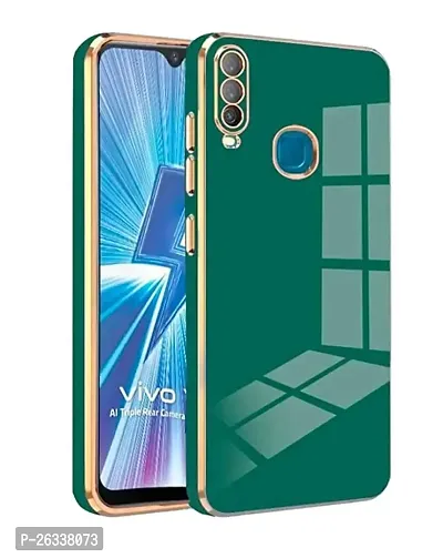 AAA Stars Creation Colored Chrome Back Case Cover for Vivo Y19 |Soft Case | Raised Edges | Anti-Shock | Camera Lens Protector | (Dark Green)