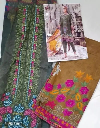 Elegant Pashmina Dress Material with Dupatta For Women