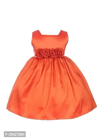 Stylish Orange Georgette Frocks Dress For Girls