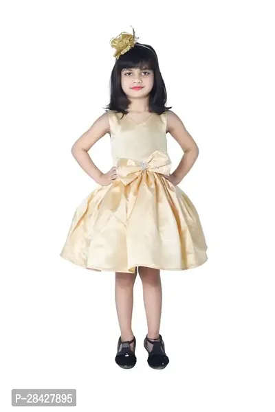 Stylish Beige Georgette Frocks Dress For Girls