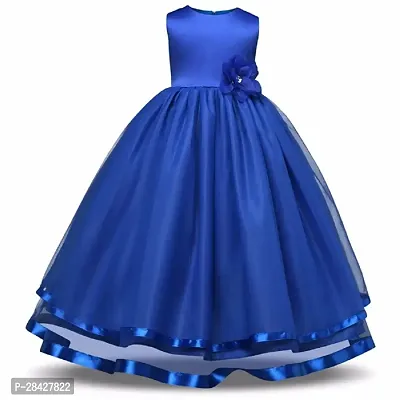 Stylish Blue Georgette Frocks Dress For Girls-thumb0