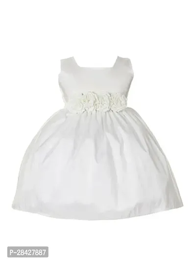 Stylish White Georgette Frocks Dress For Girls