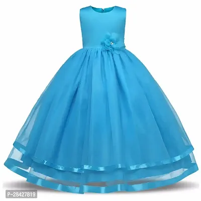 Stylish Blue Georgette Frocks Dress For Girls