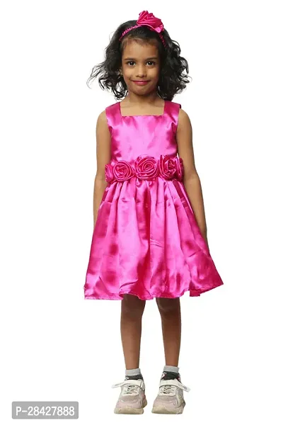Stylish Pink Georgette Frocks Dress For Girls