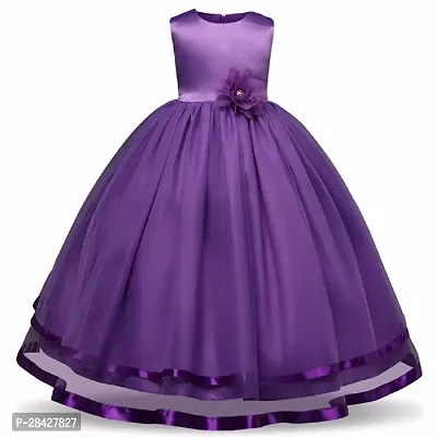 Stylish Purple Georgette Frocks Dress For Girls