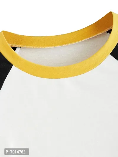 Fabricorn White Short Sleeve Stylish Round Neck Cotton Tshirt for Women (White)-thumb5