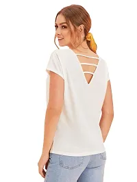 Fabricorn Combo of Plain Stylish V-Neck Cotton Tshirts for Women-thumb1