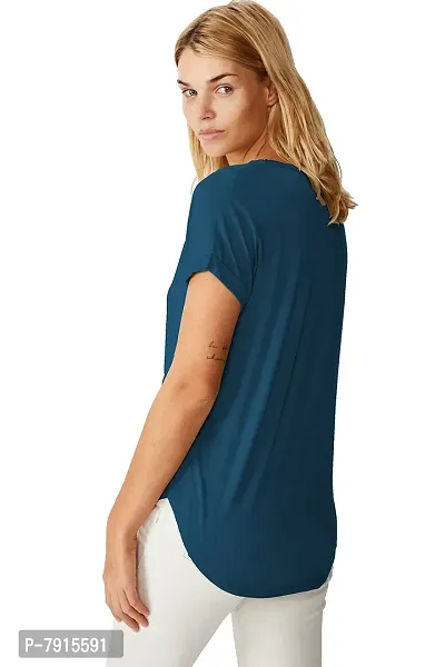 Fabricorn Combo of Plain Color Stylish Up and Down Cotton Tshirt for Women-thumb3