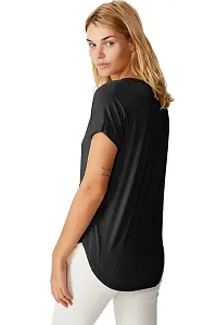 Fabricorn Combo of Cotton V-Neck Up Down Short Sleeve Tshirt for Women (Pack of 2)-thumb2