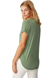 Fabricorn Combo of Plain Color Stylish Up and Down Cotton Tshirt for Women-thumb2