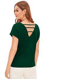 Fabricorn Combo of Plain Stylish V-Neck Cotton Tshirts for Women-thumb3