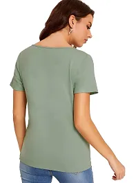 Fabricorn Combo of Plain Stylish V-Neck Cotton Tshirts for Women-thumb4