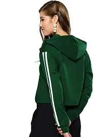 Fabricorn Women's Bottle Green Cotton Fleece Hooded Sweatshirt (Bottle Green, X-Large)-thumb1