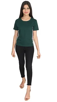 Fabricorn Solid Short Sleeve Stylish Round Neck Cotton Tshirt for Women-thumb2