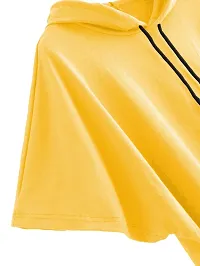 Fabricorn Stylish Cotton Solid Colour Short Sleeve Hooded Tshirt for Women-thumb1