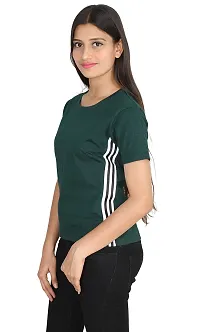 Fabricorn Solid Short Sleeve Stylish Round Neck Cotton Tshirt for Women-thumb1