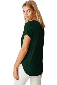 Fabricorn Combo of Plain Color Stylish Up and Down Cotton Tshirt for Women-thumb1