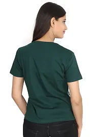 Fabricorn Solid Short Sleeve Stylish Round Neck Cotton Tshirt for Women-thumb4