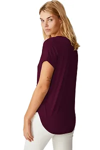 Fabricorn Combo of Cotton V-Neck Up Down Short Sleeve Tshirt for Women (Pack of 2)-thumb3