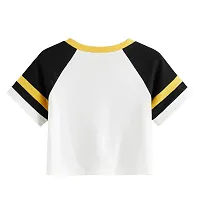 Fabricorn White Short Sleeve Stylish Round Neck Cotton Tshirt for Women (White)-thumb1