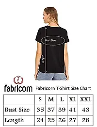 Fabricorn Stylish Printed Plain Black Cotton Tshirt for Women (Black)-thumb4