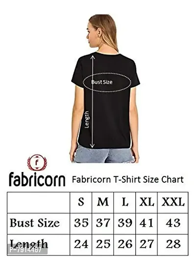 Fabricorn Stylish Printed Plain Black Cotton Tshirt for Women (Black)-thumb5