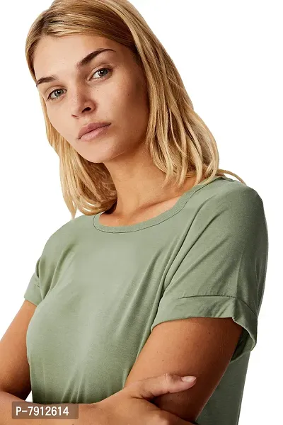 Fabricorn Combo of Plain Color Stylish Up and Down Cotton Tshirt for Women-thumb5