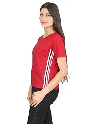 Fabricorn Solid Short Sleeve Stylish Round Neck Cotton Tshirt for Women-thumb1