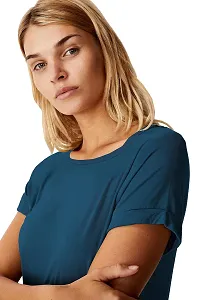 Fabricorn Combo of Plain Color Stylish Up and Down Cotton Tshirt for Women-thumb3