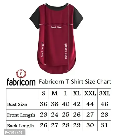 Fabricorn Cotton Maroon and Black Coloured Raglan Full Sleeve Up and Down Tshirt for Women-thumb5