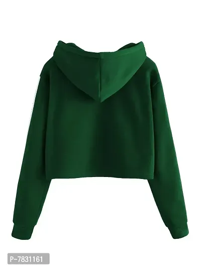 Fabricorn Women's Bottle Green Cotton Fleece Hooded Sweatshirt (Bottle Green, X-Large)-thumb4
