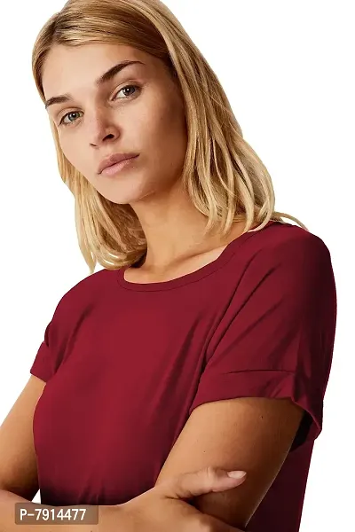 Fabricorn Combo of Plain Color Stylish Up and Down Cotton Tshirt for Women-thumb5