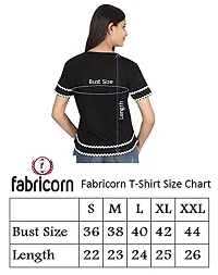 Fabricorn Solid Black Round Neck Cotton Tshirt for Women-thumb4