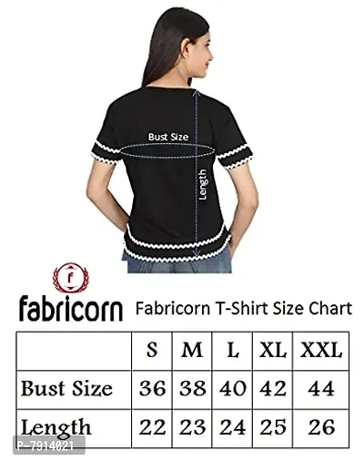 Fabricorn Solid Black Round Neck Cotton Tshirt for Women-thumb5