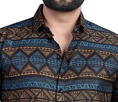 Men Cotton Blend Printed Casual Shirt-thumb3