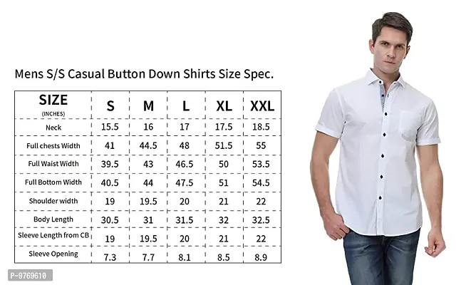 Silver Buck Men's Checkered Poly Cotton Fullsleeve Classic Collar Casual Shirt (White) Size:-X-Large-thumb4