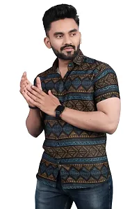 Stylish Cotton Blend Printed Shirt For Men-thumb1