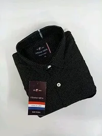 Silver Buck Men's Printed Cotton Fullsleeve Classic Collar Casual Shirt (Black) Size:--thumb3