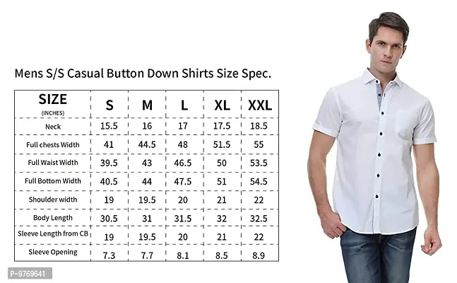 Silver Buck Men's Printed Cotton Fullsleeve Classic Collar Casual Shirt (Black) Size:--thumb3